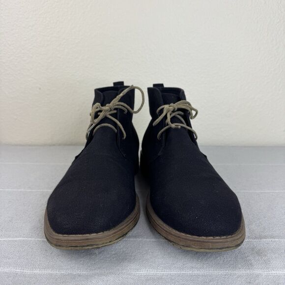 Men’s Perry Ellis Portfolio Tim II Canvas Lace Up Ankle Chukka Boots Black 13 - Picture 6 of 12
